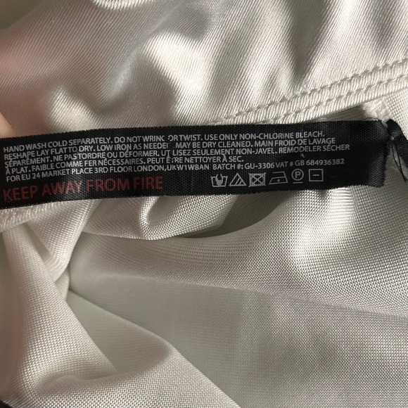 Out From Under Satin One Shoulder Cutout Bodysuit White Small - Picture 7 of 8